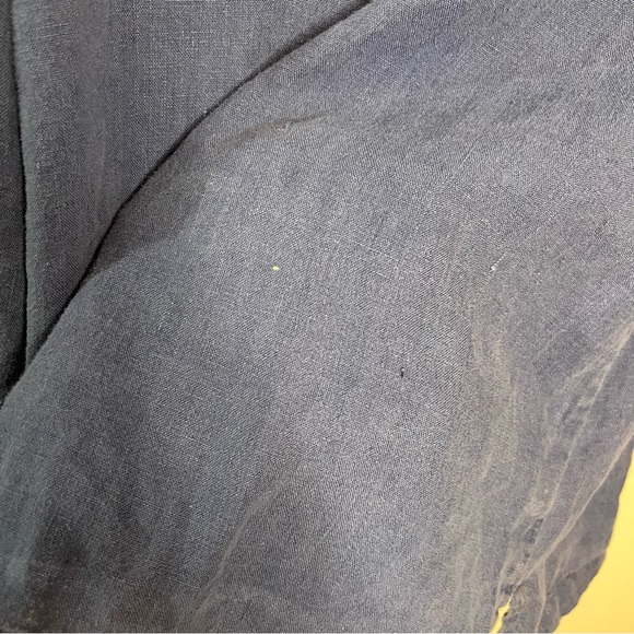 Flax blue linen relaxed top lag and look oversized scoop neck - Picture 3 of 6